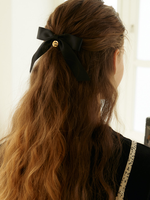 ribbon hair pin (black)