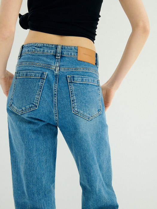 [리퍼브] Mid-rise Straight Jeans_Blue