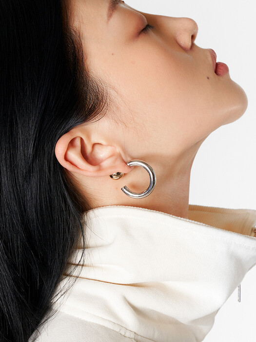 C.O SOLID COMBI EARRING / SILVER