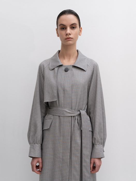 (WHITNEY) HOUNDSTOOTH TRENCH COAT_SB