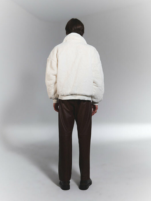 Clasic Fur Zip-Up Jacket ( IVORY WHITE)