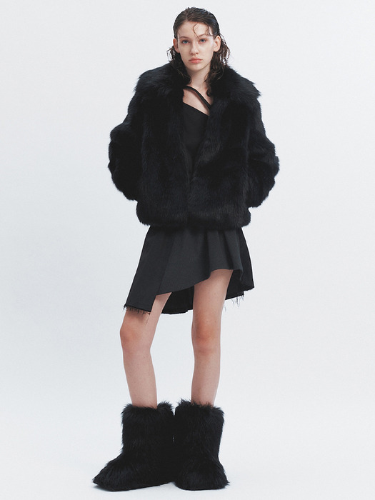 HAILEE FUR JACKET BLACK