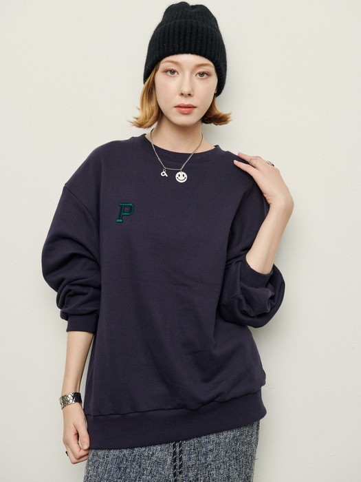 Special silhouette P logo sweat shirt - Navy