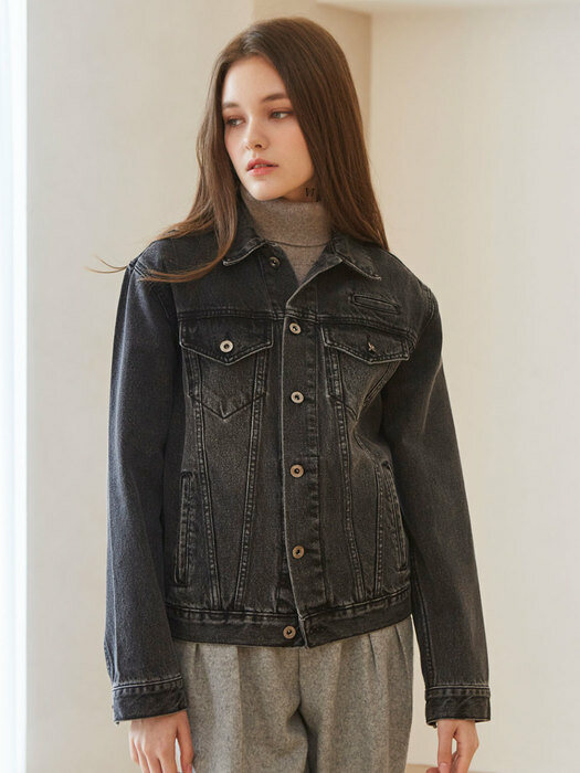 denim trucker jacket_light black denim