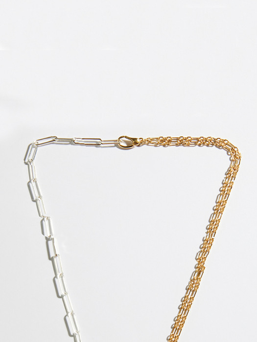 Two Frame Cube Double Chain Necklace