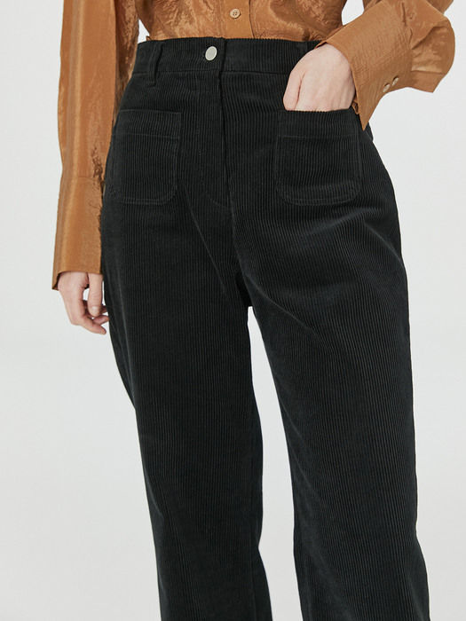 Corduroy Wide Pant in Black