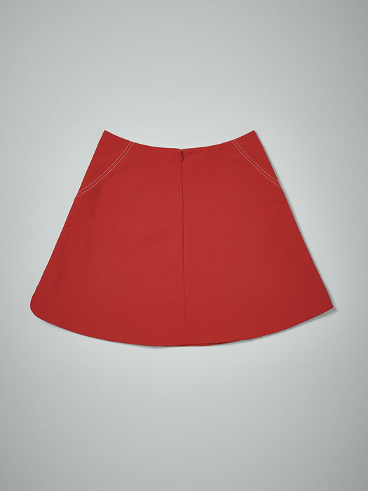 Stitch skirt in red