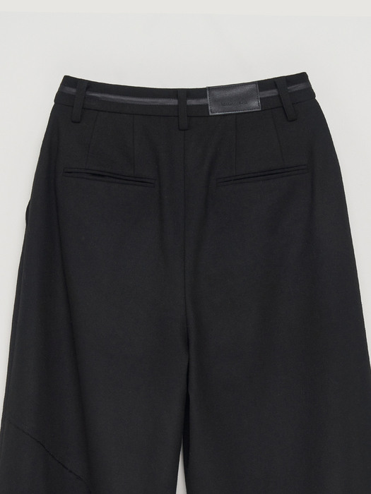 DOUBLE TUCK WIDE TROUSER IN BLACK