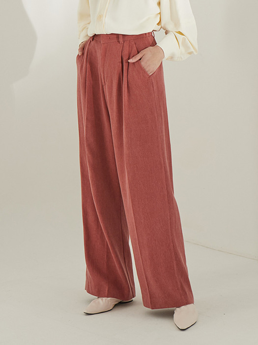 planet-18 pin tuck wide pants_light brown