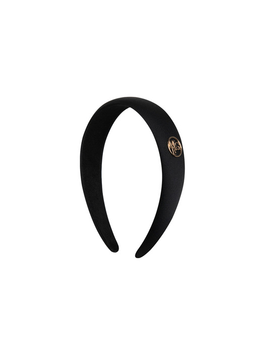 CIRCLE LOGO SATIN HAIR BAND black