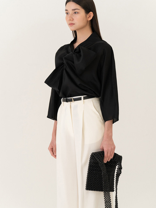 SS22 Bow Detailed Blouse Black