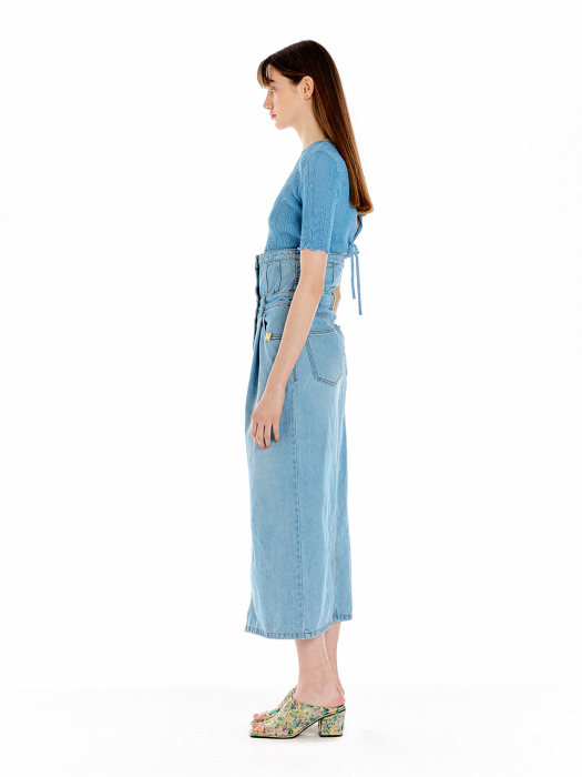 UPLIFT High-Rise Denim Skirt - Denim Blue