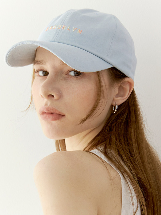 Cotton blend Brooklyn Logo Baseball Cap (Light Blue)