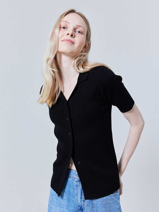 Collar knit shirt