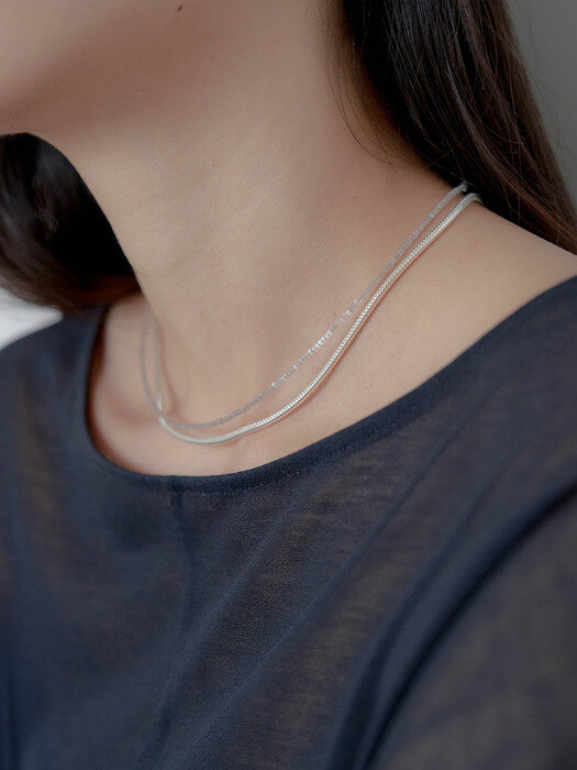 Glam snake chain necklace (925silver)