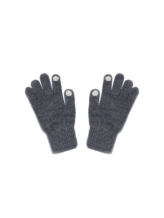 ONE TONE WOOL GLOVES [GREY]