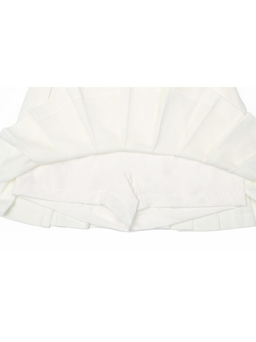 22SS.ver H Logo Pleated Tennis Skirt_Ivory/OR