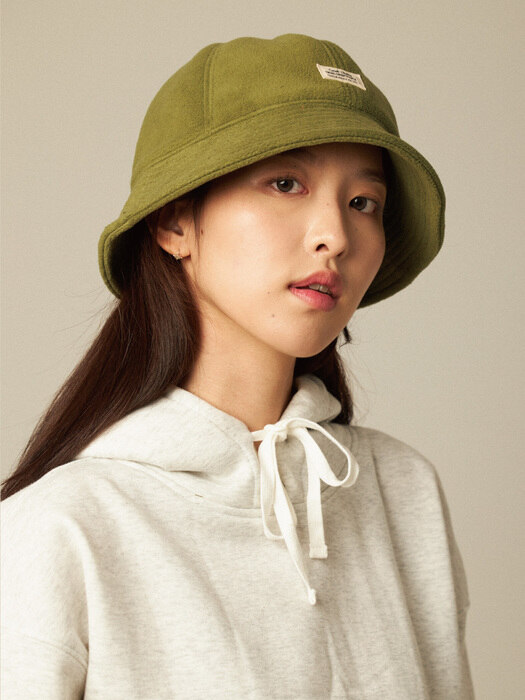 TTTFAACU61_WH LABEL FLEECE BUCKET CAP