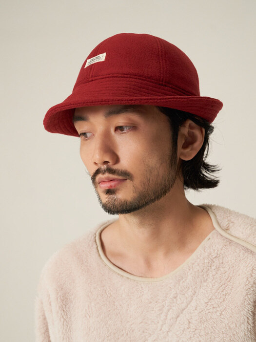 TTTFAACU61_WH LABEL FLEECE BUCKET CAP