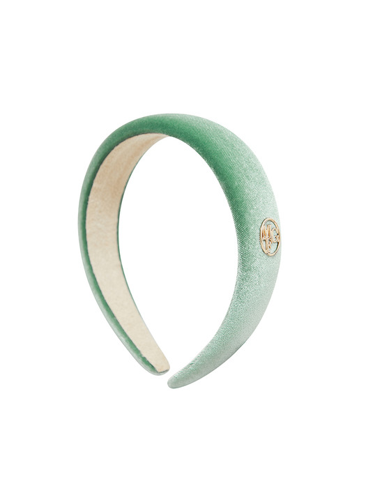 CIRCLE LOGO VELVET HAIR BAND light green