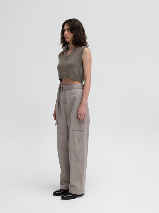 Belted pants (3COLOR)