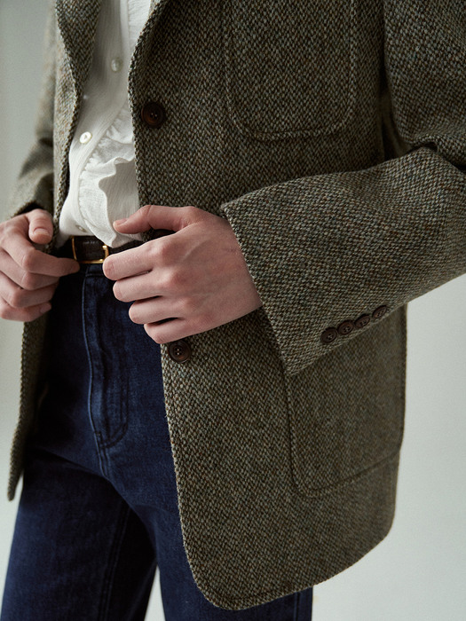 classic wool jacket [Italian fabric] (khaki)