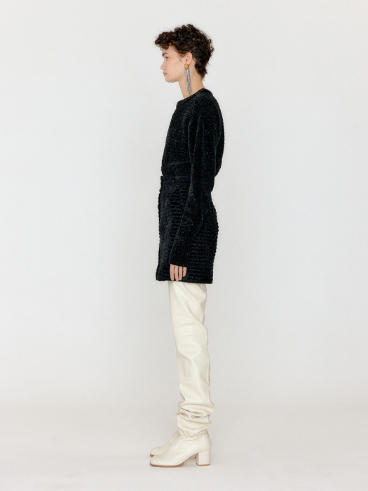 VIKA Textured Knit Pullover - Black