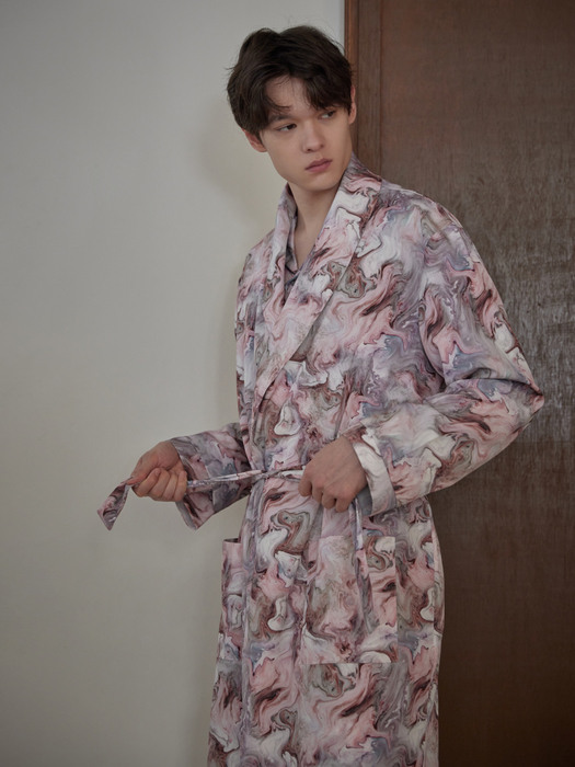 CLASSIC LONG ROBE_marble pink (men)