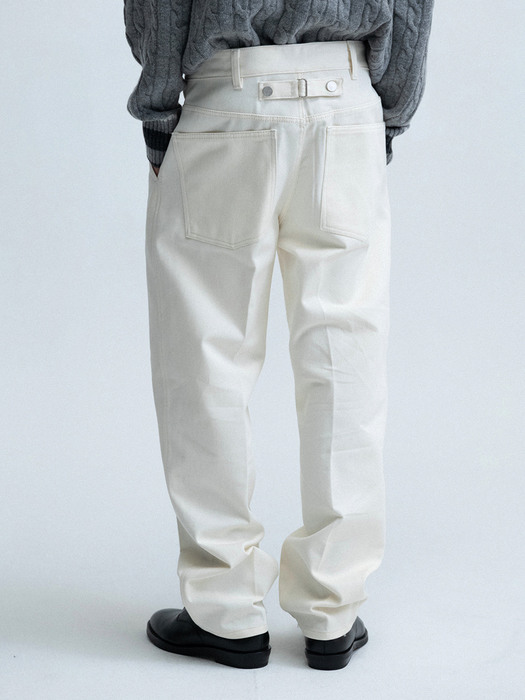 double pocket tuck denim (cream)