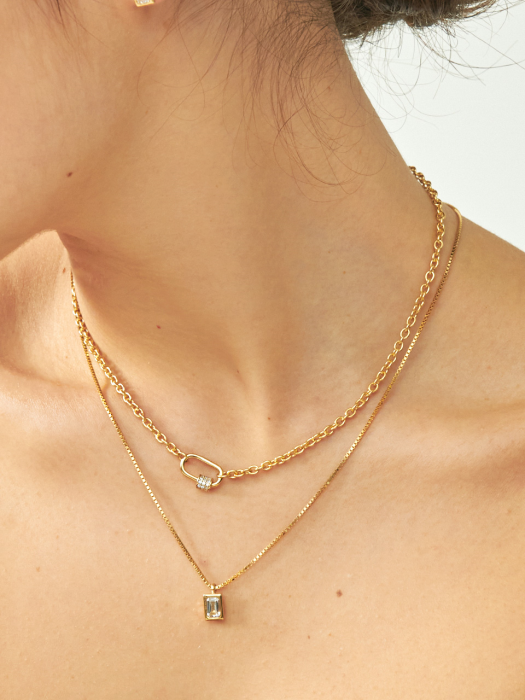 Link Star Silver Necklace In403 [Gold]