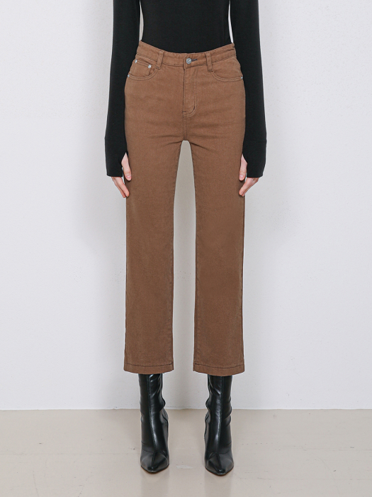 [기모] W94 STRAIGHT COTTON PANTS_BROWN