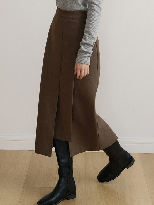 comos 758 unbalance pleats skirt (3color)