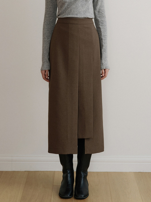 comos 758 unbalance pleats skirt (3color)
