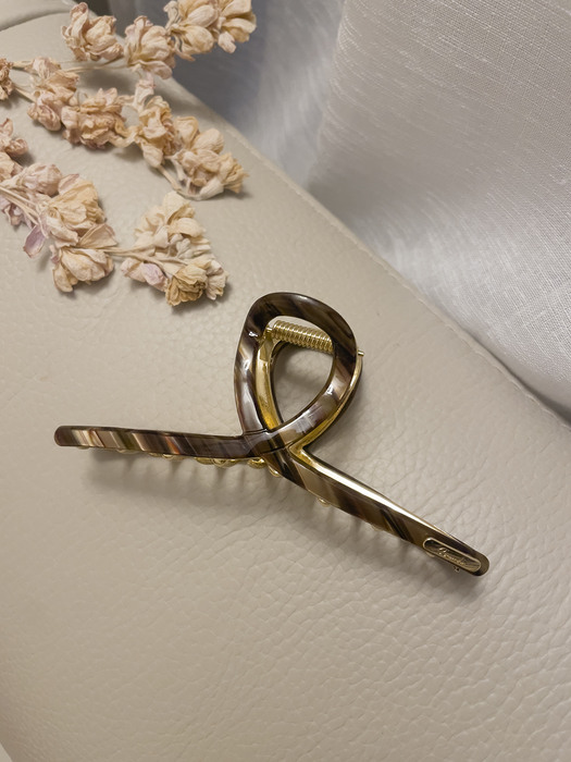 Marble twist hair claw clip (Modern brown)
