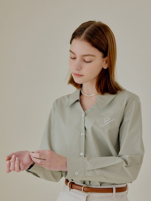 [리퍼브] Y COTTON SHIRT_MINT