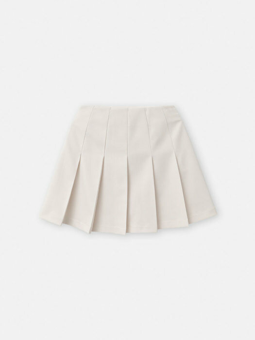 Flow pleats mini skirt (cream)