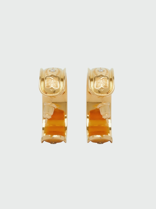 WHINE Logo-Engraved Hoop Earrings - Gold
