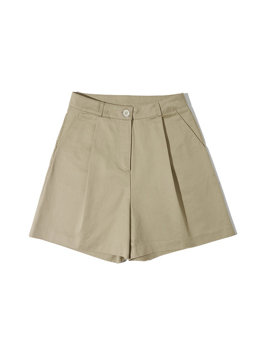 P3147 Onetuck chino shorts_Beige