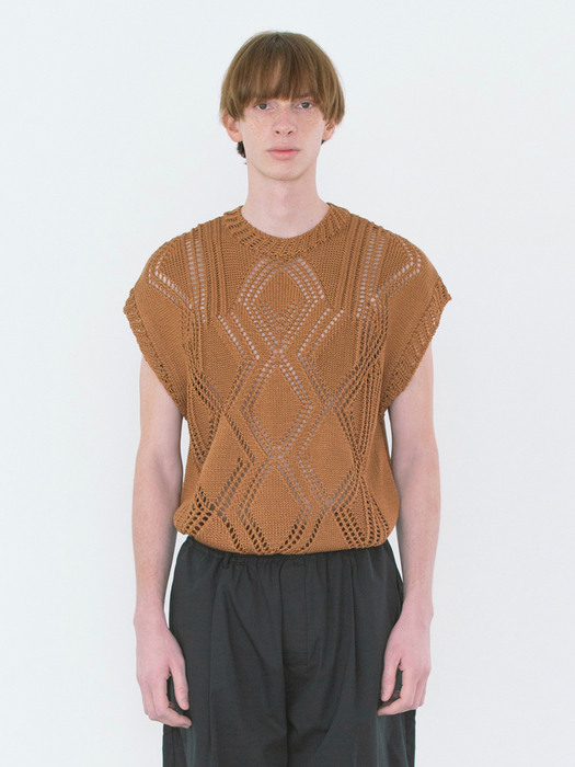 DIA KNIT VEST / BROWN