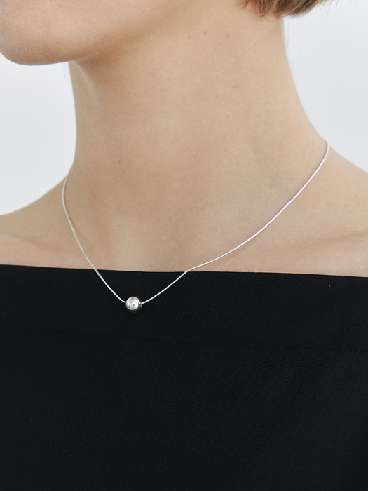[925 silver] simple ball  necklace