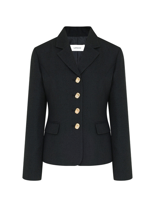 Tweed Button Jacket[LMBCSPJK104]-Black