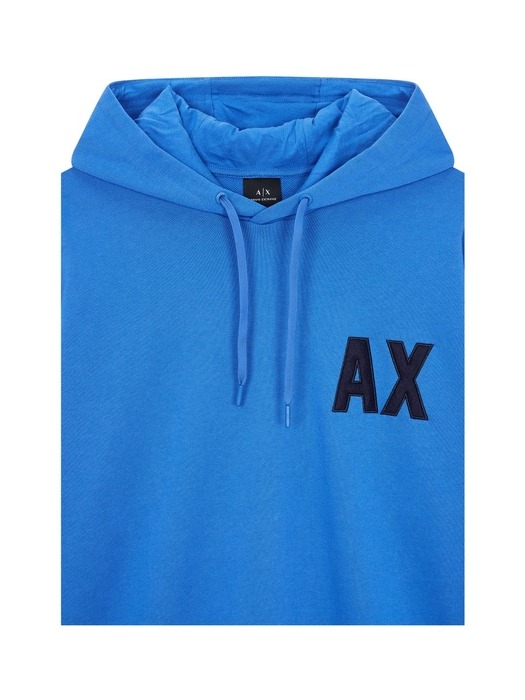 AX 로고 패치 후드 티셔츠A413131040-블루