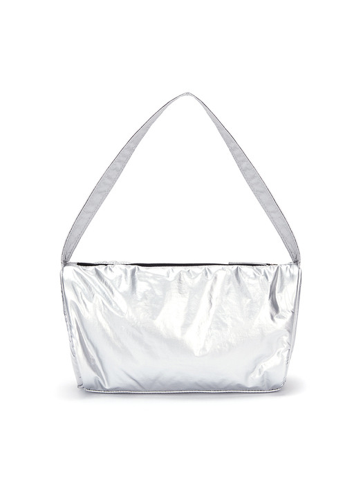 GLOSSY TOTE BAG IN SILVER
