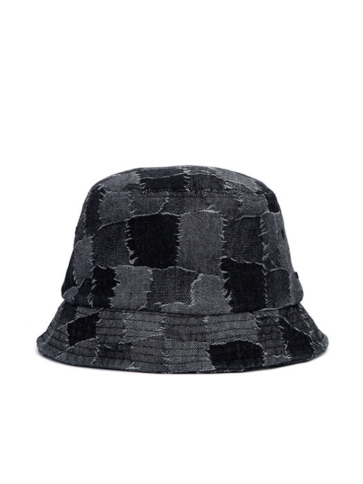 BBD Patchwork Denim Bucket Hat (Black)