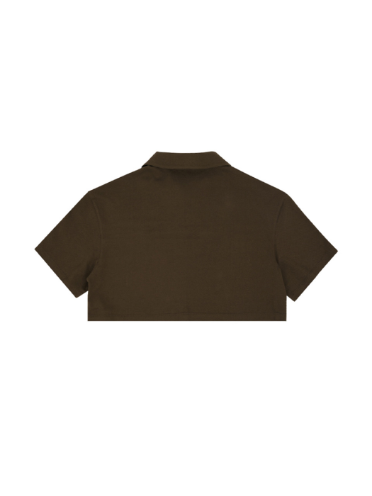 Chico Crop Pique Shirt Brown
