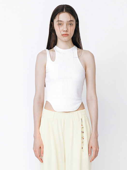 CUT OUT SLEEVELESS - WHITE