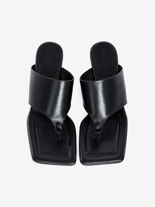 40mm Leon Heel Sandal (Black)