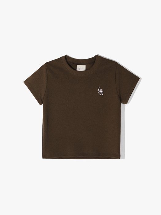 L&R Slim Crop T-Shirt Brown