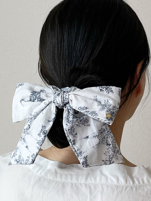 French Etoile Ribbon Scrunchies [Gray]