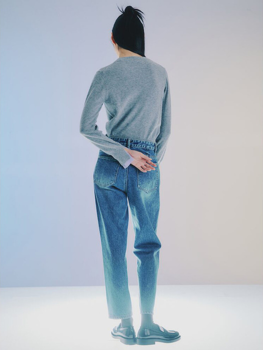 Merino Wool Color Point Knit Pullover  Grey (KE3951M013)